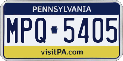 PA license plate MPQ5405