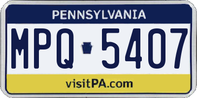 PA license plate MPQ5407