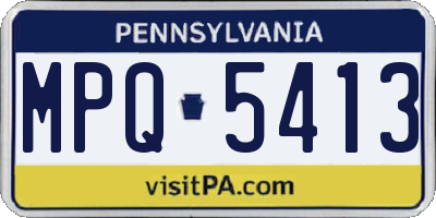 PA license plate MPQ5413