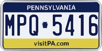 PA license plate MPQ5416