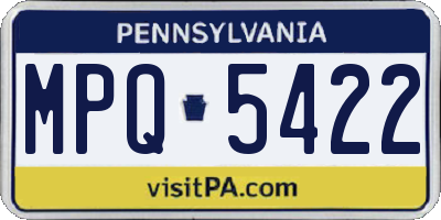 PA license plate MPQ5422