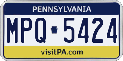 PA license plate MPQ5424