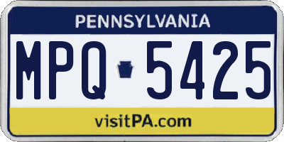 PA license plate MPQ5425