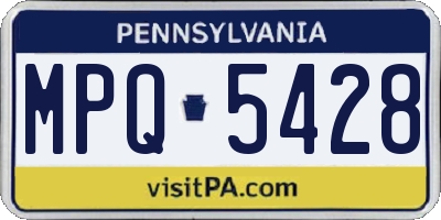 PA license plate MPQ5428