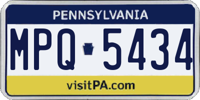 PA license plate MPQ5434
