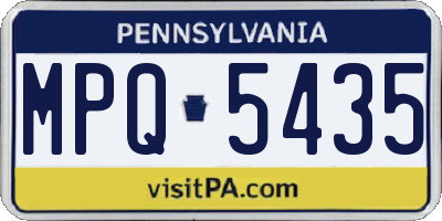 PA license plate MPQ5435