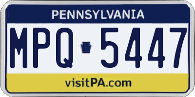 PA license plate MPQ5447