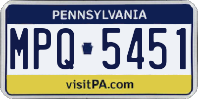 PA license plate MPQ5451
