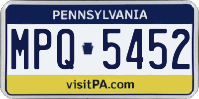PA license plate MPQ5452