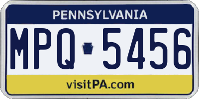 PA license plate MPQ5456
