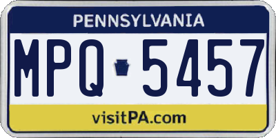 PA license plate MPQ5457
