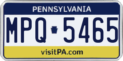 PA license plate MPQ5465