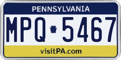 PA license plate MPQ5467