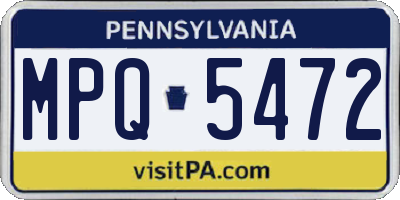 PA license plate MPQ5472