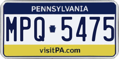 PA license plate MPQ5475