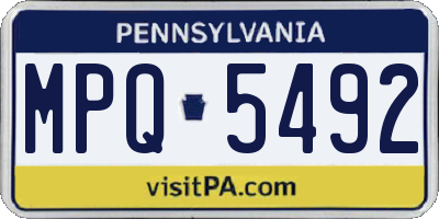 PA license plate MPQ5492