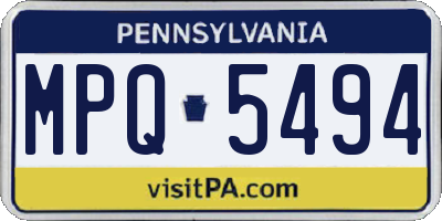PA license plate MPQ5494