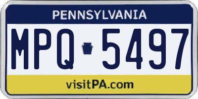 PA license plate MPQ5497