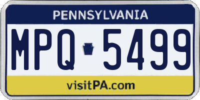 PA license plate MPQ5499