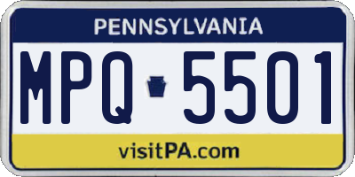 PA license plate MPQ5501