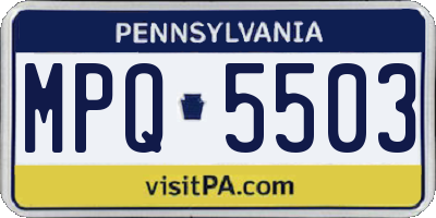 PA license plate MPQ5503