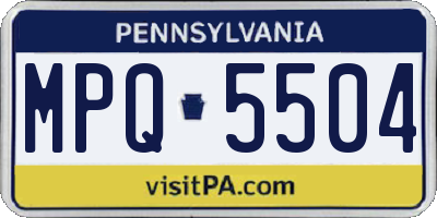 PA license plate MPQ5504