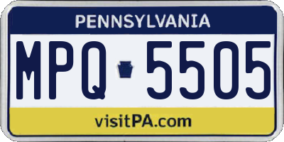PA license plate MPQ5505