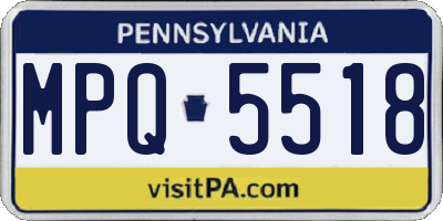 PA license plate MPQ5518