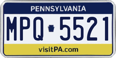 PA license plate MPQ5521