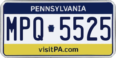 PA license plate MPQ5525