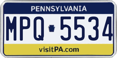 PA license plate MPQ5534