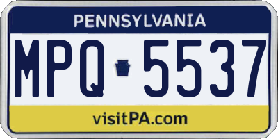 PA license plate MPQ5537