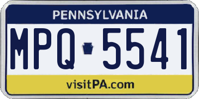 PA license plate MPQ5541