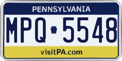 PA license plate MPQ5548
