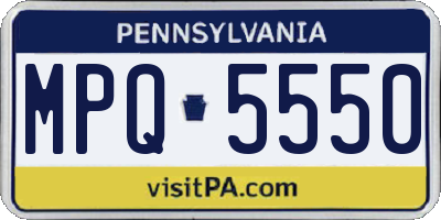 PA license plate MPQ5550