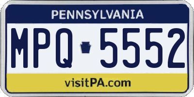 PA license plate MPQ5552