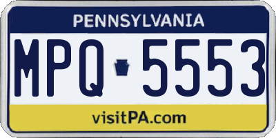 PA license plate MPQ5553