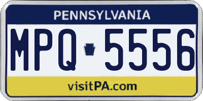 PA license plate MPQ5556