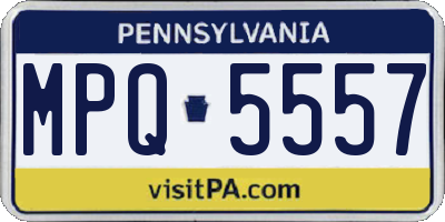 PA license plate MPQ5557