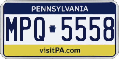 PA license plate MPQ5558