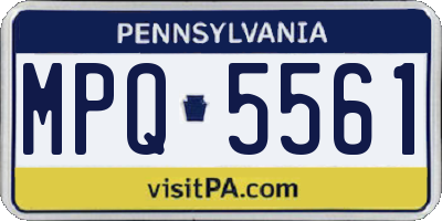 PA license plate MPQ5561