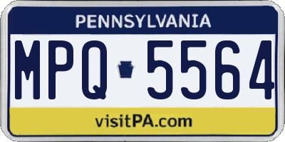PA license plate MPQ5564