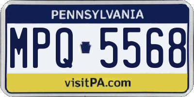 PA license plate MPQ5568