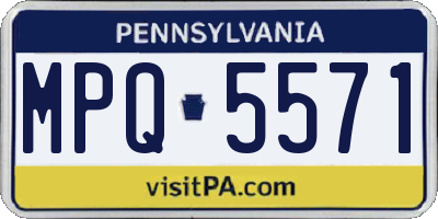 PA license plate MPQ5571