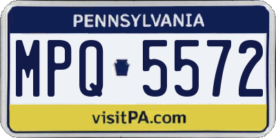 PA license plate MPQ5572
