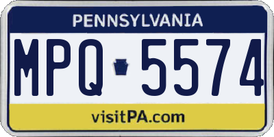 PA license plate MPQ5574