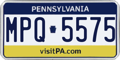 PA license plate MPQ5575