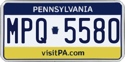 PA license plate MPQ5580