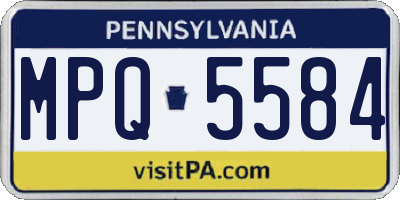PA license plate MPQ5584