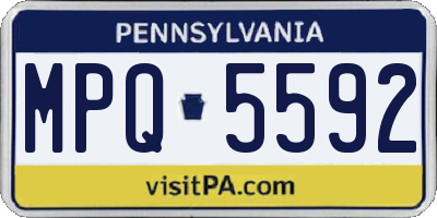 PA license plate MPQ5592